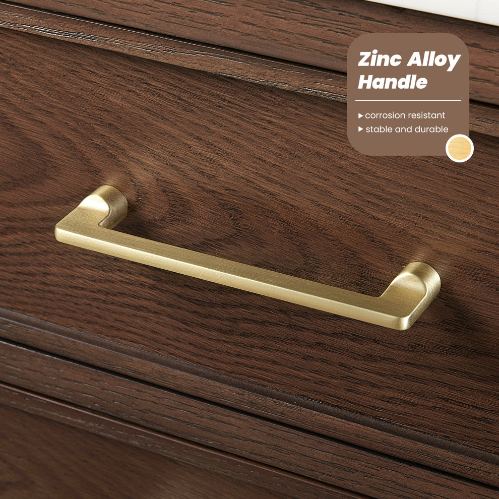 Jakarta Bath Vanity, Quartz Top No Mirror, Dark Brown Oak, 36", Single Vanity
