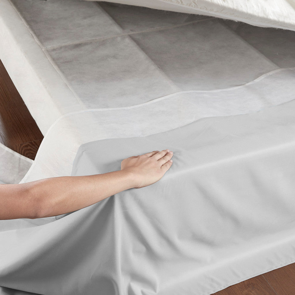 Madison Park Simple Fit Wrap Around Adjustable Bedskirt, Grey