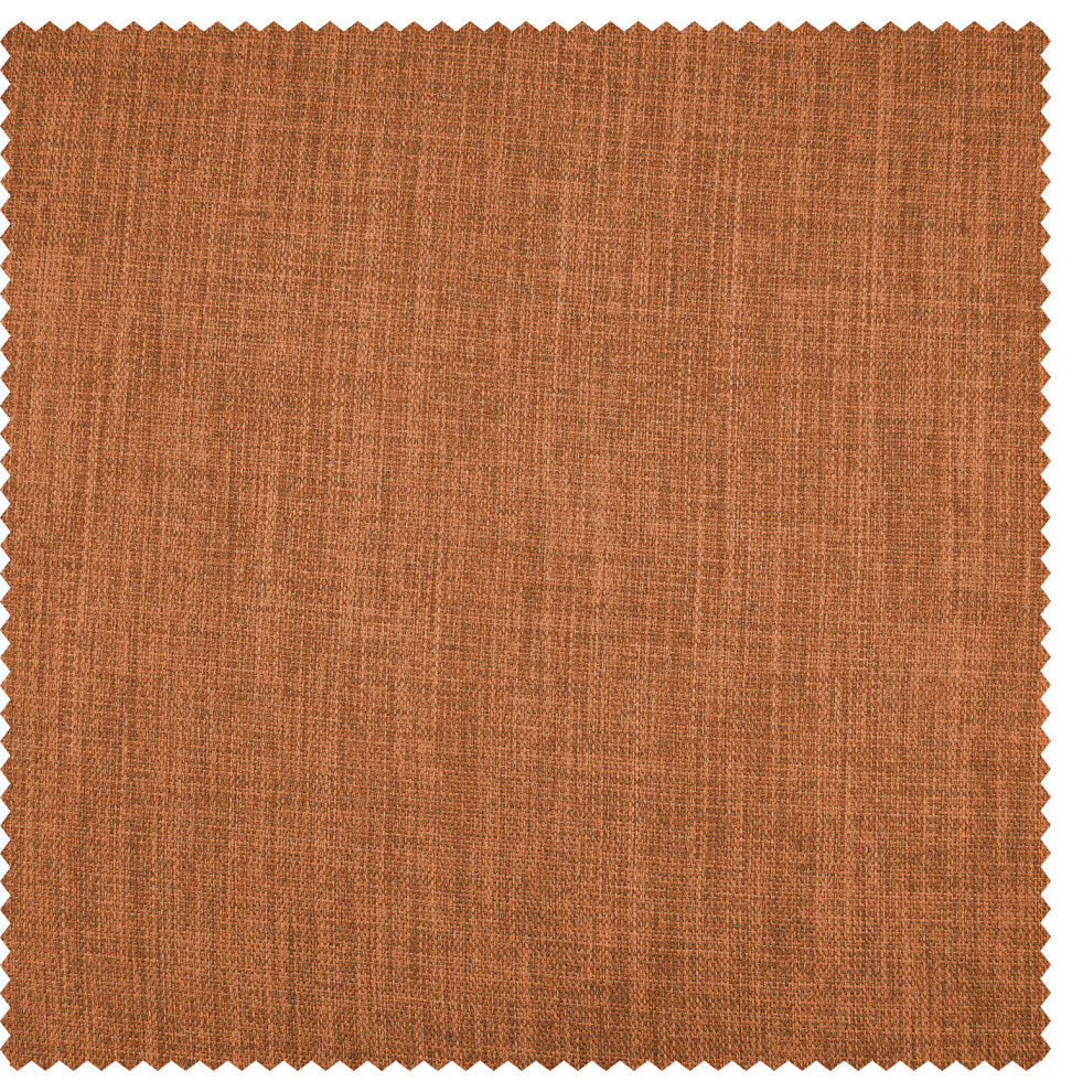Faux Linen Darkening Curtain Single Panel, Desert Orange, 50"x84"