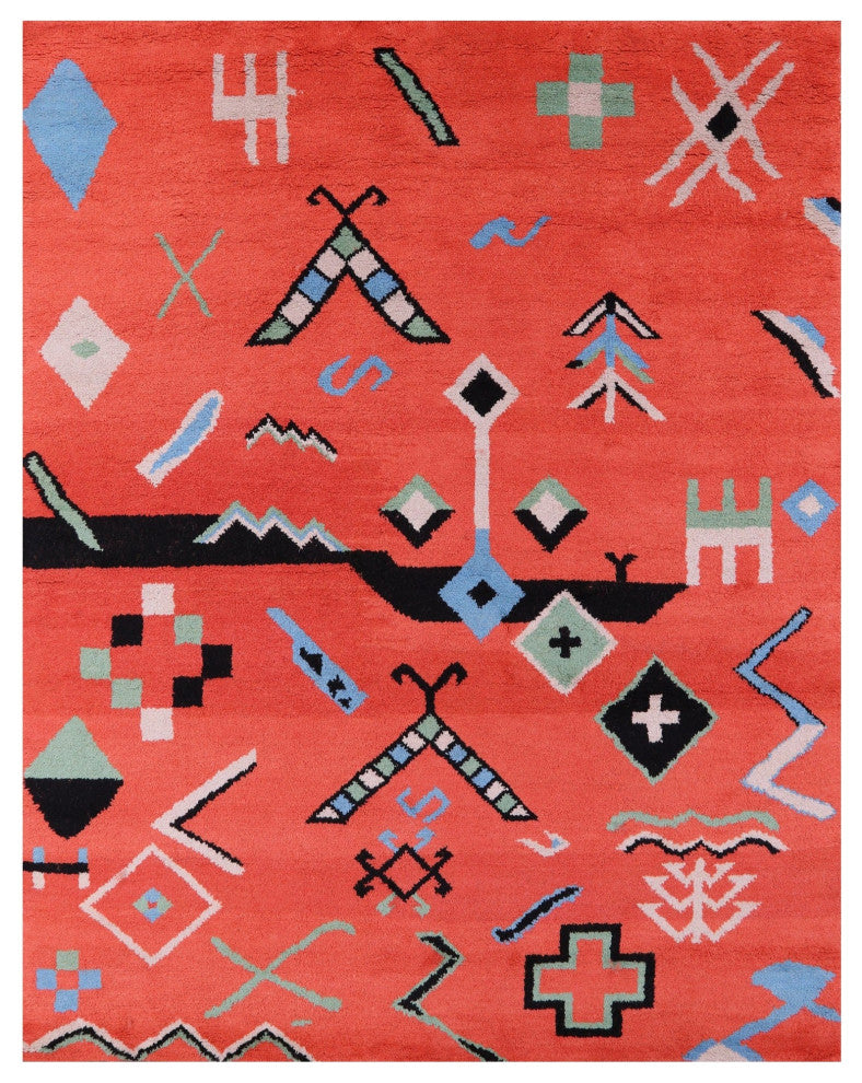 Moroccan Handmade Wool Rug 8' 2" X 10' 2" - Q13112
