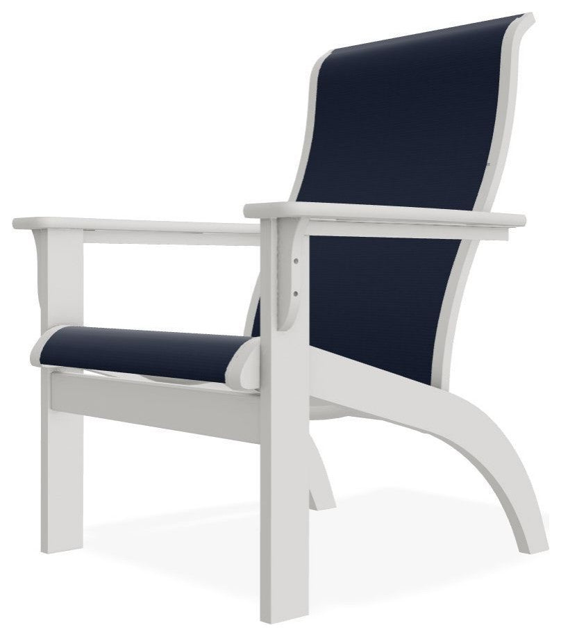 Adirondack Sling Outdoor Adirondack Armchair, Navy/Snow