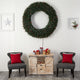 5' Large Flocked Faux Xmas Wreath W/Pinecones, Berry, Lights & Bendable Branches