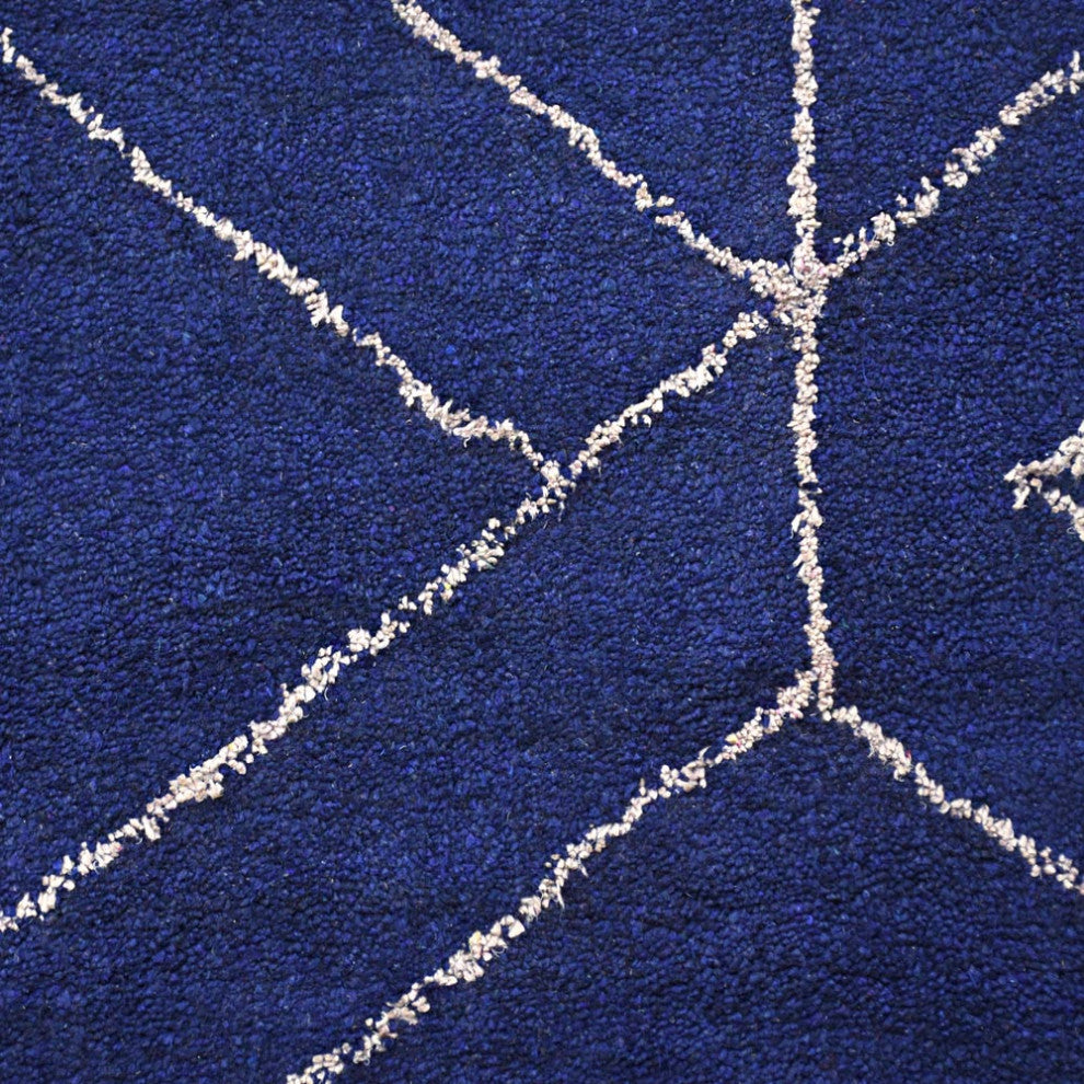 HAND KNOTTED LOOM SILK ECO-FRIENDLY RUGS-6'x9',Rectangle,Blue Beige,Geometric