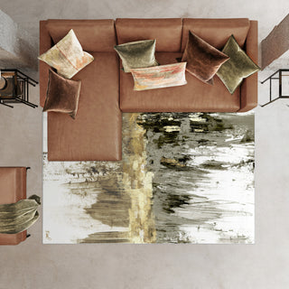 Modern Cityscape Reflection II Abstract Area Rug, 7.5'x10.3'