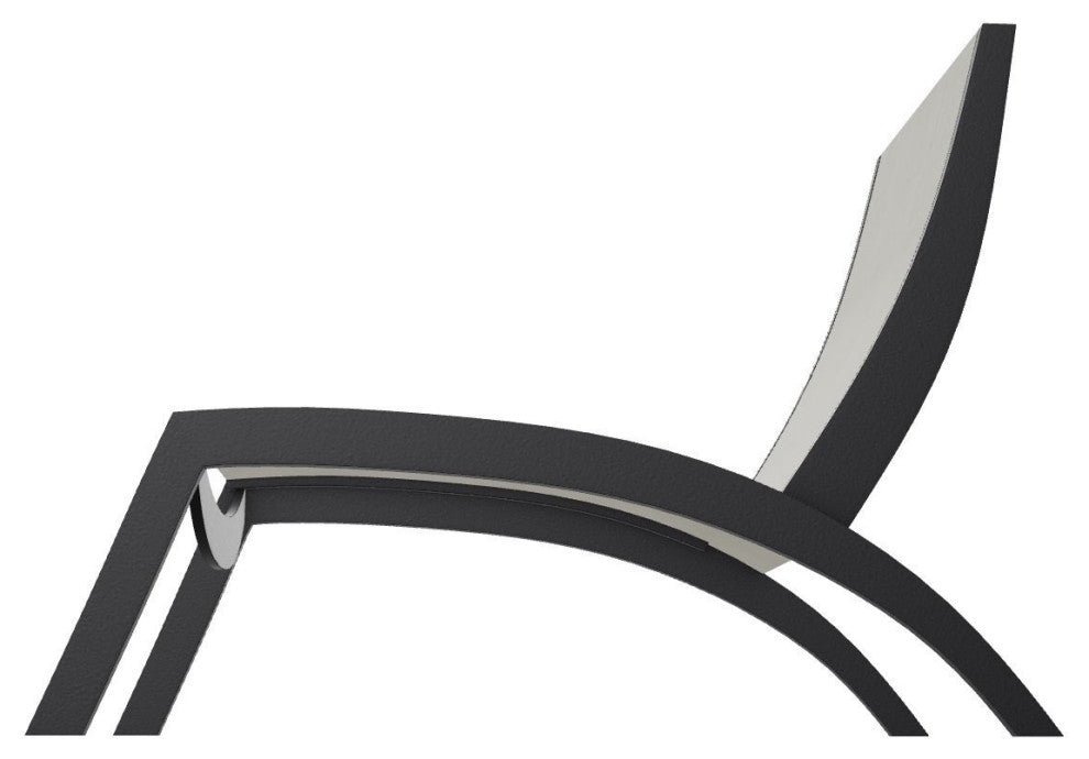 Dune Sling Stackable Outdoor Hydro-Lounge Chaise, Ella/Black