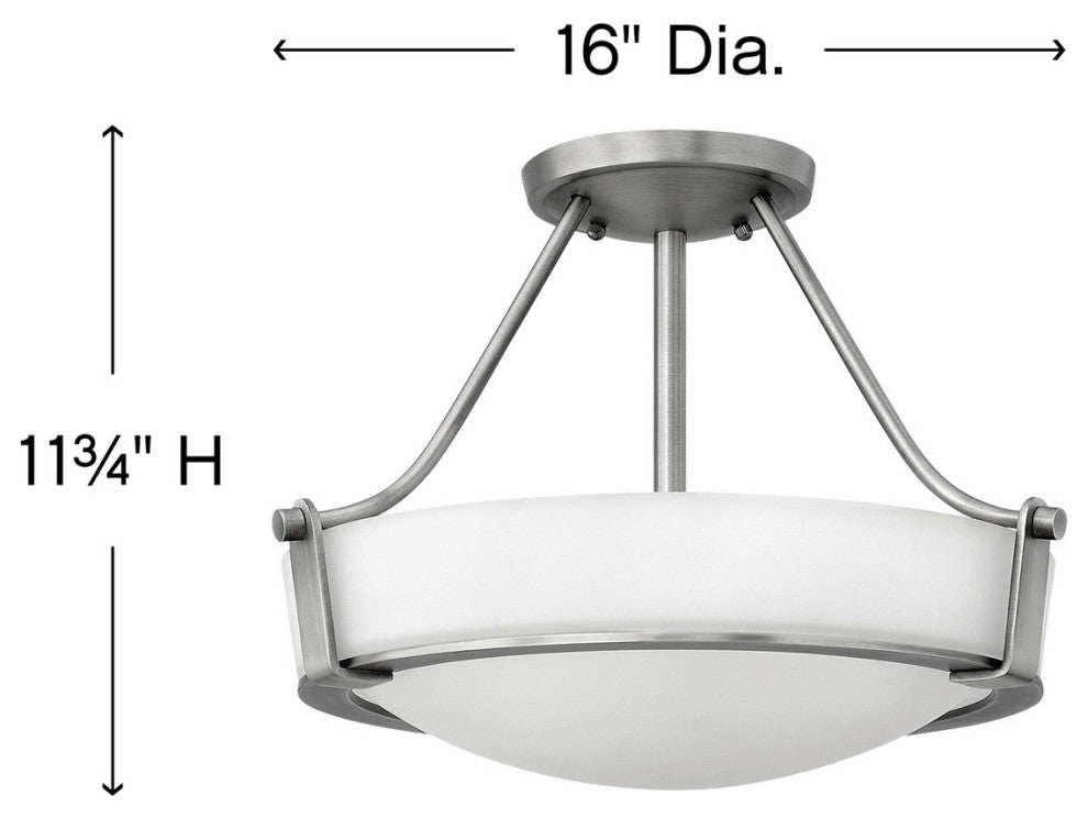 Hinkley Hathaway Medium Semi-Flush Mount, Antique Nickel
