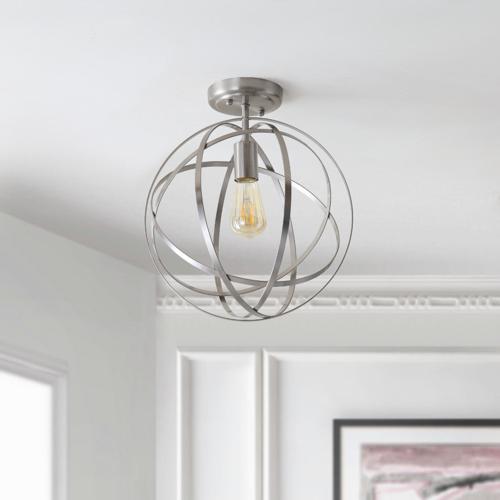 Alma 13" Metal LED Flush Mount, Nickel