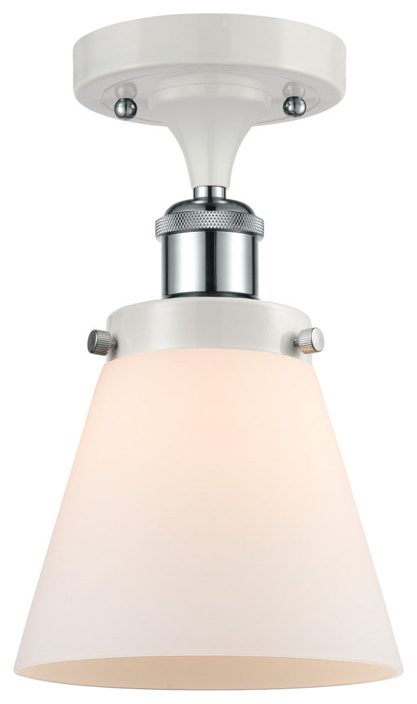 Innovations 916-1C-WPC-G61 1-Light Semi-Flush Mount, White, Polished Chrome