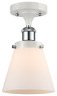 Innovations 916-1C-WPC-G61 1-Light Semi-Flush Mount, White, Polished Chrome
