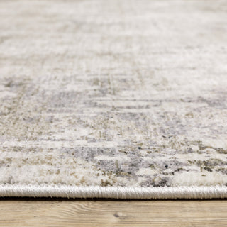 Noble Distressed Abstract Beige/ Grey Indoor Area Rug, 2'3"x7'6"