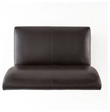 Nathan Contemporary Bonded Leather Upholstered Loveseat, Brown
