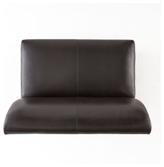 Nathan Contemporary Bonded Leather Upholstered Loveseat, Brown