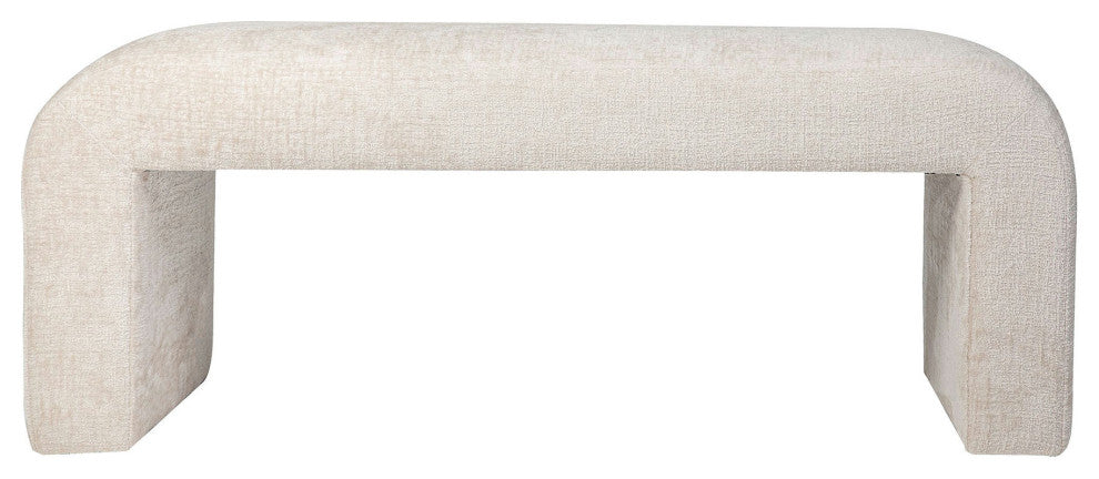 Sophia Modern Luxury Curved Upholstered Jacquard Bench (47W x 18D x 19H)