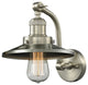Railroad 1-Light Sconce, Satin Brush Nickel, Incandescent