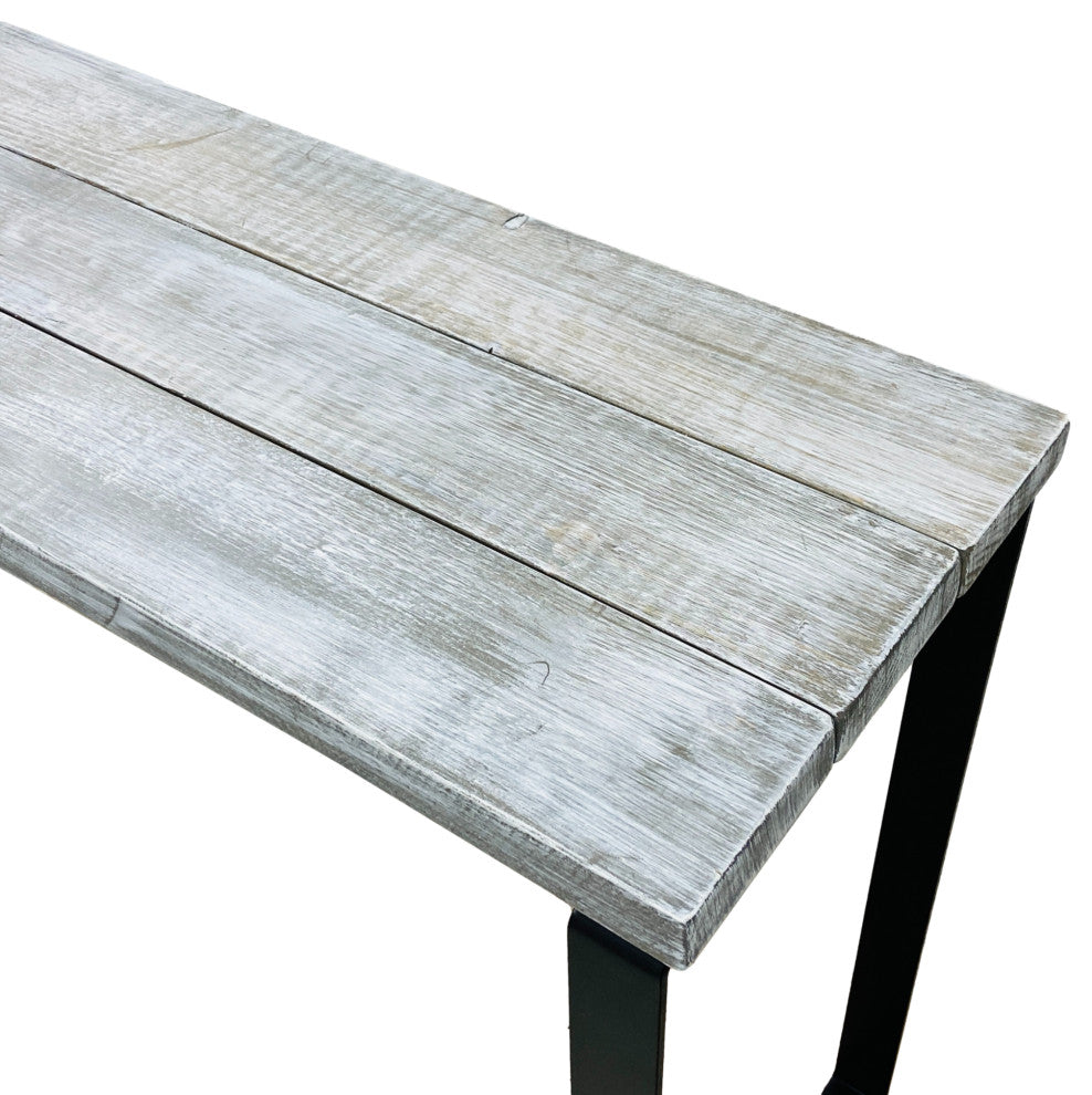Barn Walls Bedroom Console Table Accent Table, Handcrafted, Graywash, 58" Length