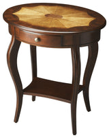 Jeanette Oval Accent Table, Dark Brown