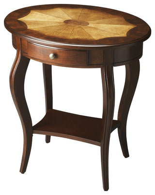 Jeanette Oval Accent Table, Dark Brown