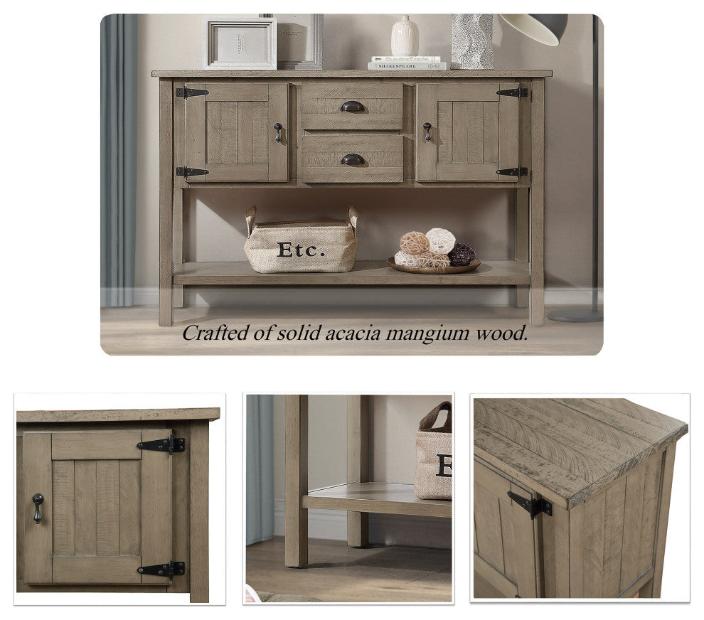 TATEUS 48'' Retro Style Dining Buffet Server Cabinet for Living Room and Kitchen, Rustic