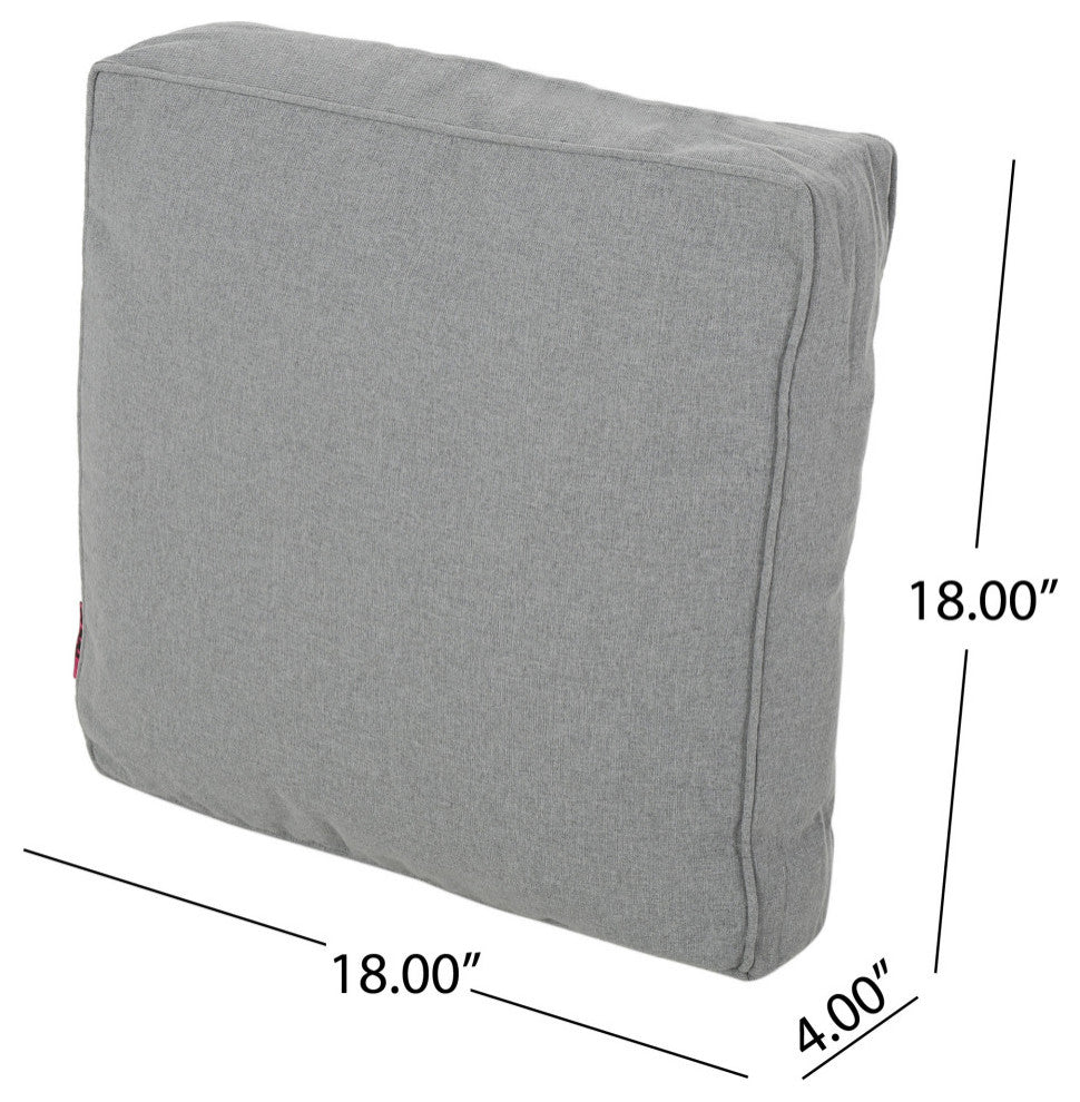 Lena Coast Outdoor Square Water Resistant 18" Throw Pillow, Charcoal