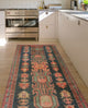 Fine Vintage Distressed Bellia Charcoal/Rust Runner, 4'2x10'4