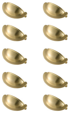 PL3001-GD-10PK 2.75" Center to Center Cup Bar Pull, Set of 10, Brushed Gold