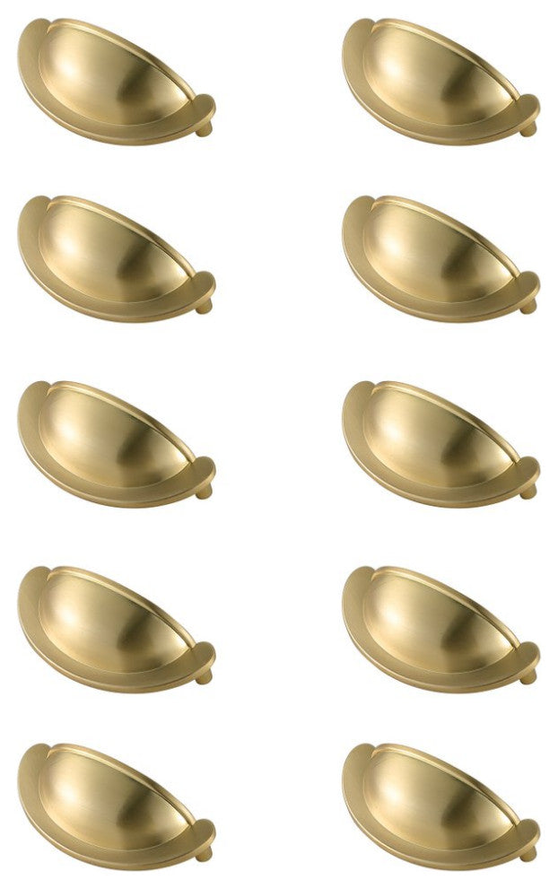 PL3001-GD-10PK 2.75" Center to Center Cup Bar Pull, Set of 10, Brushed Gold