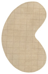 Bean Modern Plaid Grid Handwoven Wool  Rug, Beige/Light Brown, 8 Ft. X 10 Ft.