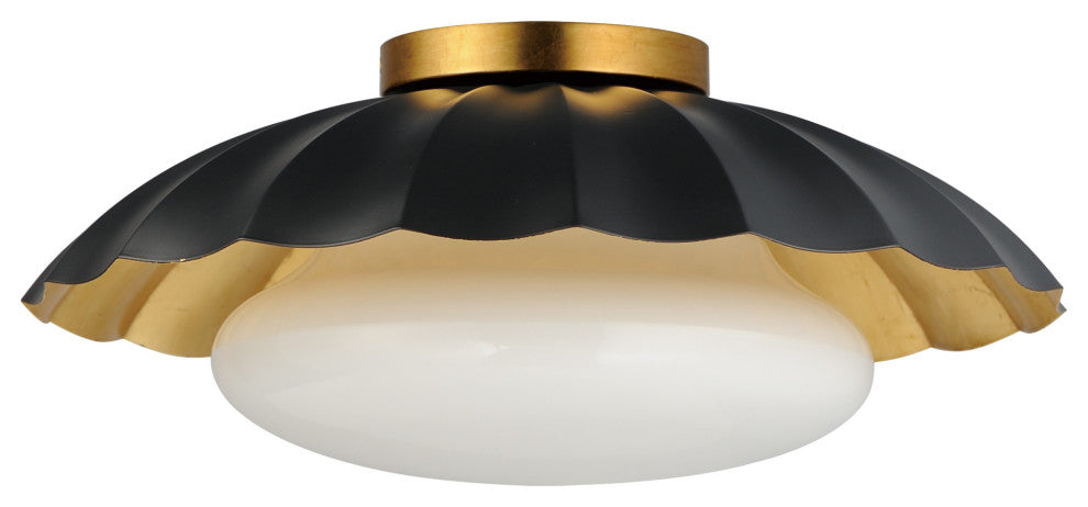 Maxim 18059 Primrose 16"W Flush Mount Ceiling Fixture - Black / Gold Leaf