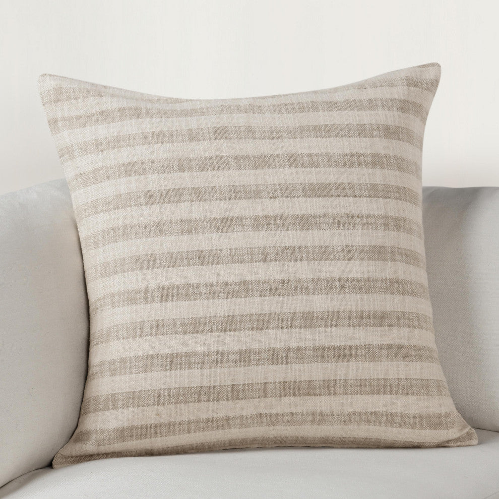 Linna Linen Blend Fabric Throw Pillow by Kosas Home, Beige, 24x24