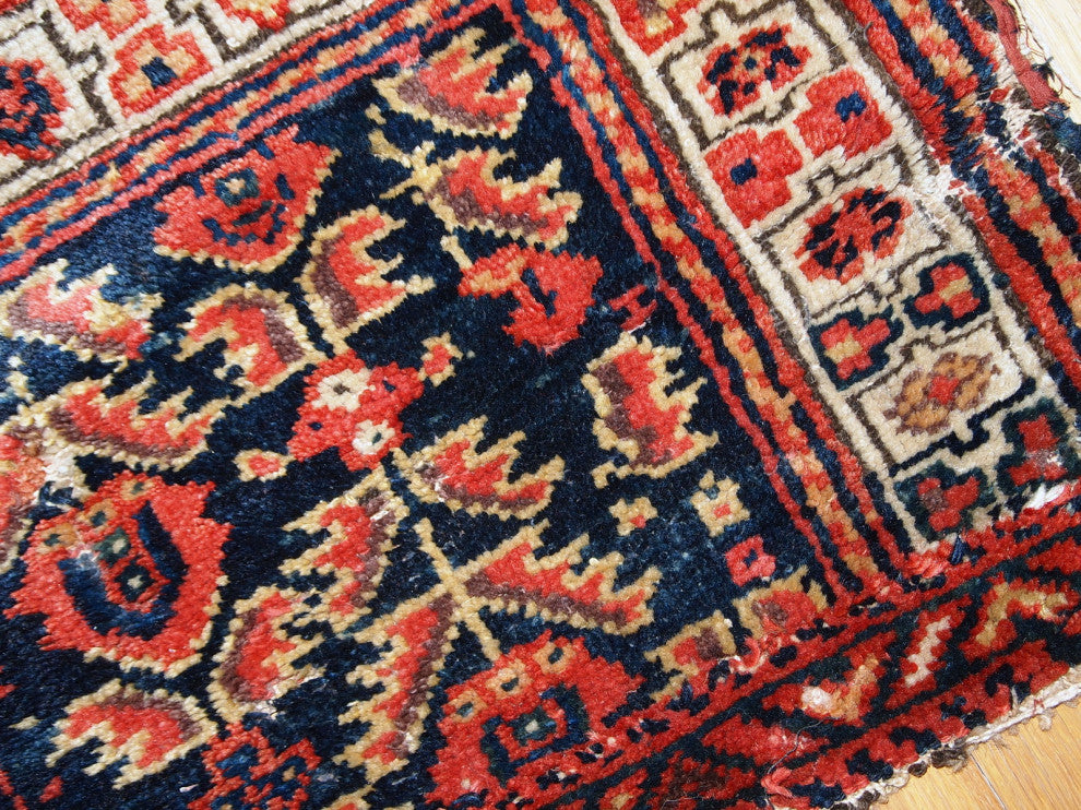 Handmade antique Persian Malayer bag face 1.4' x 1.8' ( 44cm x 55cm ) 1900s