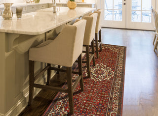 Fine Vintage Distressed Arslan Red/Ivory Runner, 3'6 x 9'7