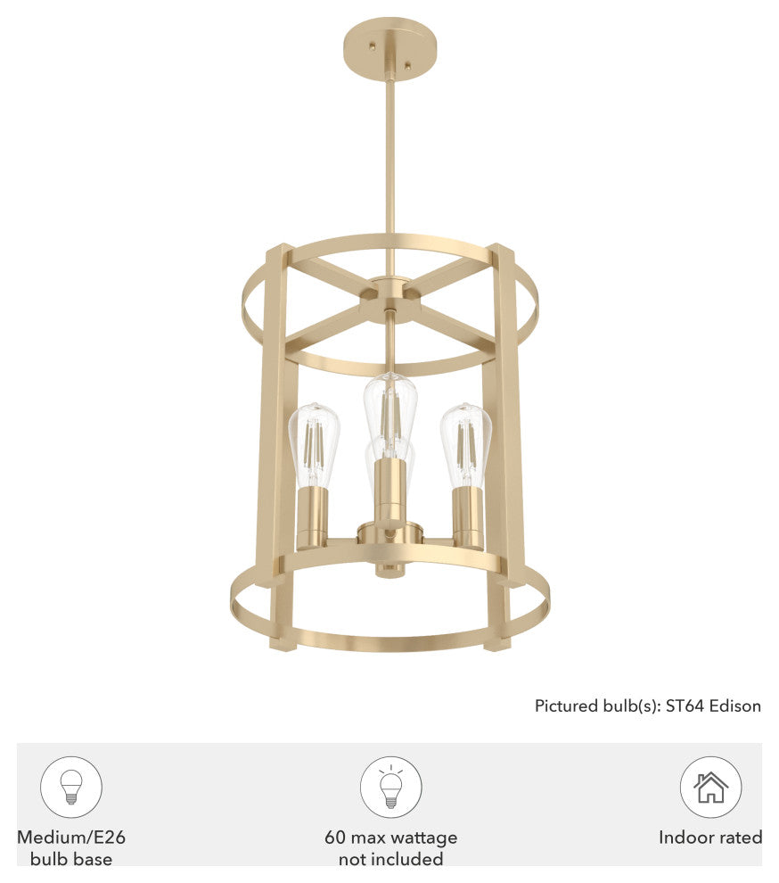 16" Astwood Alturas Gold 4 Light Chandelier Ceiling Light Fixture