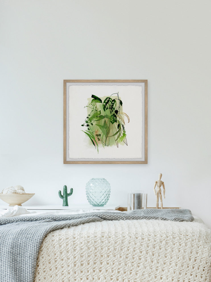 "Diverse Plants" Framed Painting Print, 18x18