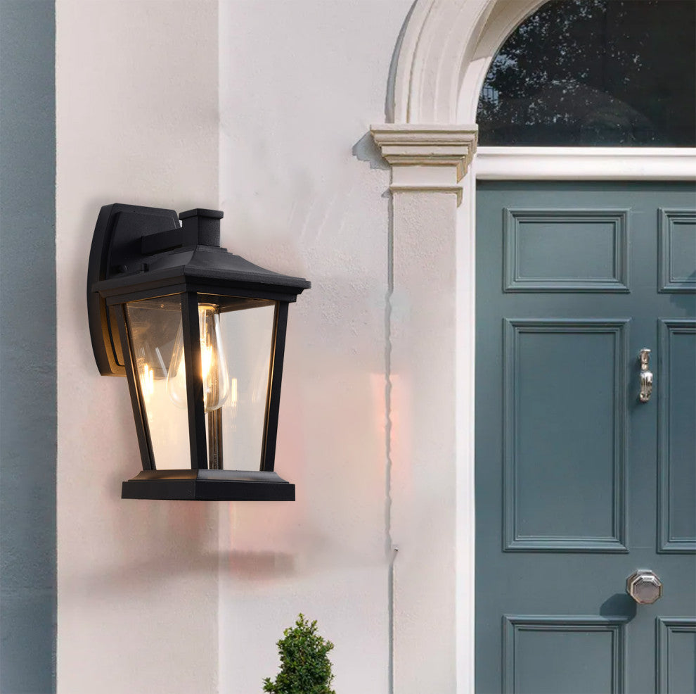 Bethel International TD27W7MBLK 1-Light Outdoor Wall Sconce, Matte Black