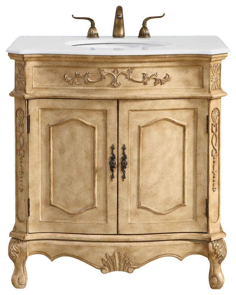 32" Single Bathroom Vanity, Vintage Mint