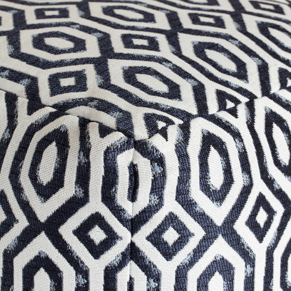 Zuma Blue 18" x 18" x 18" Blue and Ivory Pouf