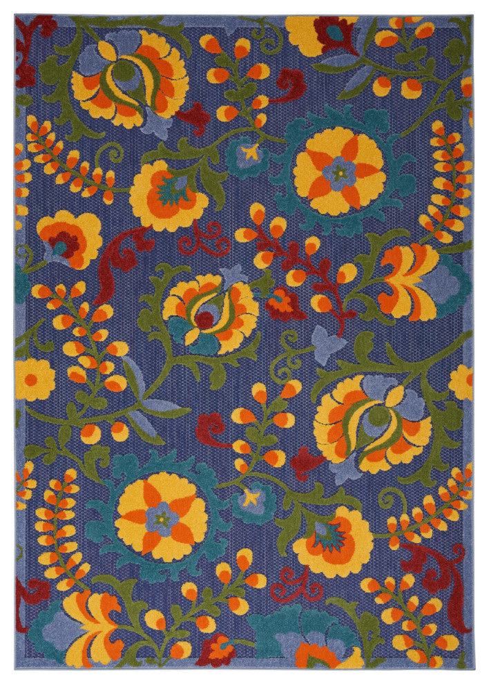 Nourison Aloha 6' x 9' Navy Multicolor Outdoor Area Rug
