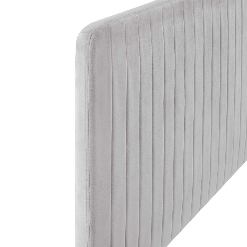 Tufted Performance Velvet King/California King Headboard Light Gray