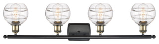 Ballston-Rochester 4-Light 36" Bath Vanity Light, Black Antique Brass, Clear