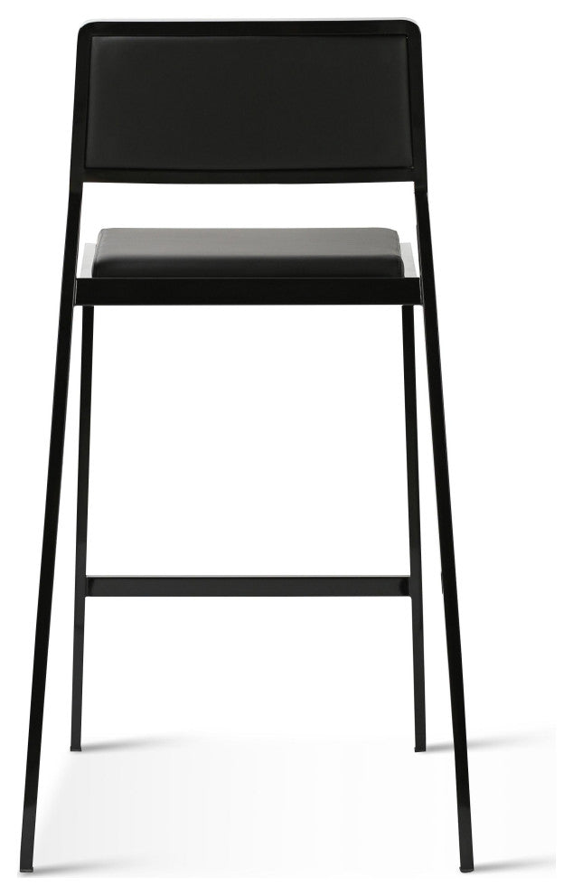 Gale Performance Vegan Leather Stackable Stool, Set of 2, Black