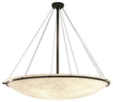 Ring 48" Round Pendant Bowl With Ring, Dark Bronze, Clouds, LED