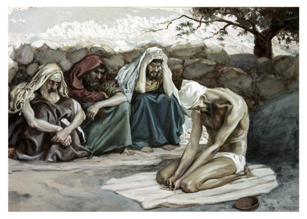 "Job and His Three Friends" Digital Paper Print by James Tissot, 32"x23"