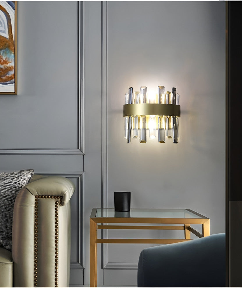 Gandia | Brushed Gold design wall sconce, Cool Light, Non-Dimmable
