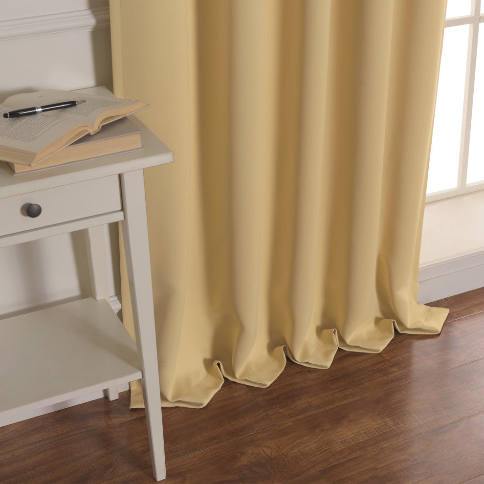 BANDTAB -Thermal Insulated Blackout Knotted Tab Curtain Set, Sunlight, 52" W X 9
