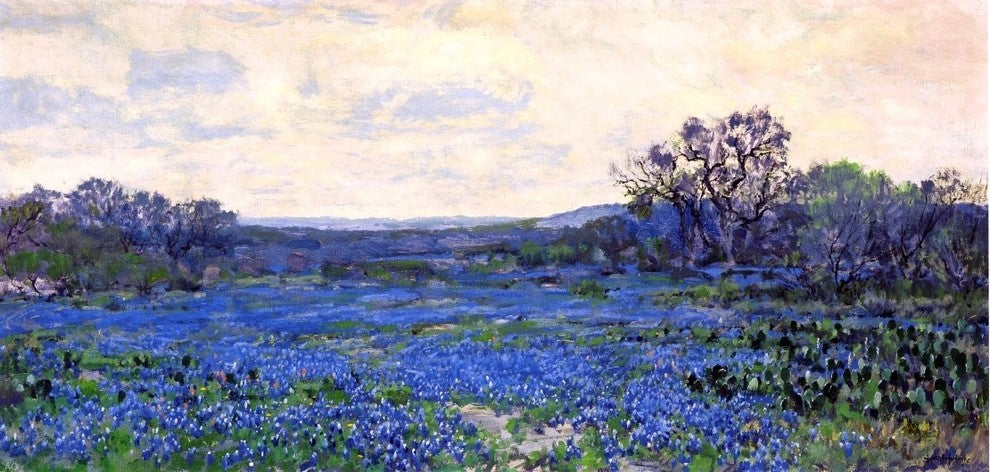 Julian Onderdonk Field of Bluebonnets, 15"x30" Wall Decal Print