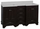 Nantucket 60" Bath Vanity, Chocolate, Quartz, Double Vanity