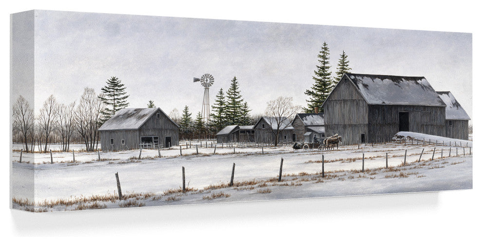 "Amish Winter" by John Morrow, Canvas Art, 8"x24"