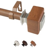 Azura 1" Diameter Curtain Rod, Chestnut, 48-84"