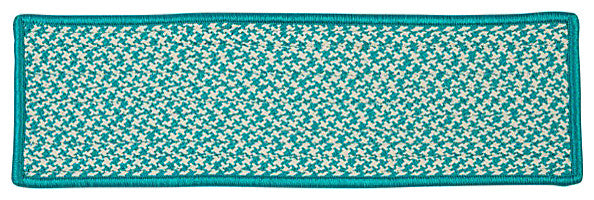 Colonial Mills Stair Tread Outdoor Houndstooth Tweed Turquoise Stair Tread