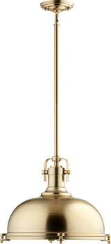 Quorum Lighting Transitional Pendant, Aged Brass